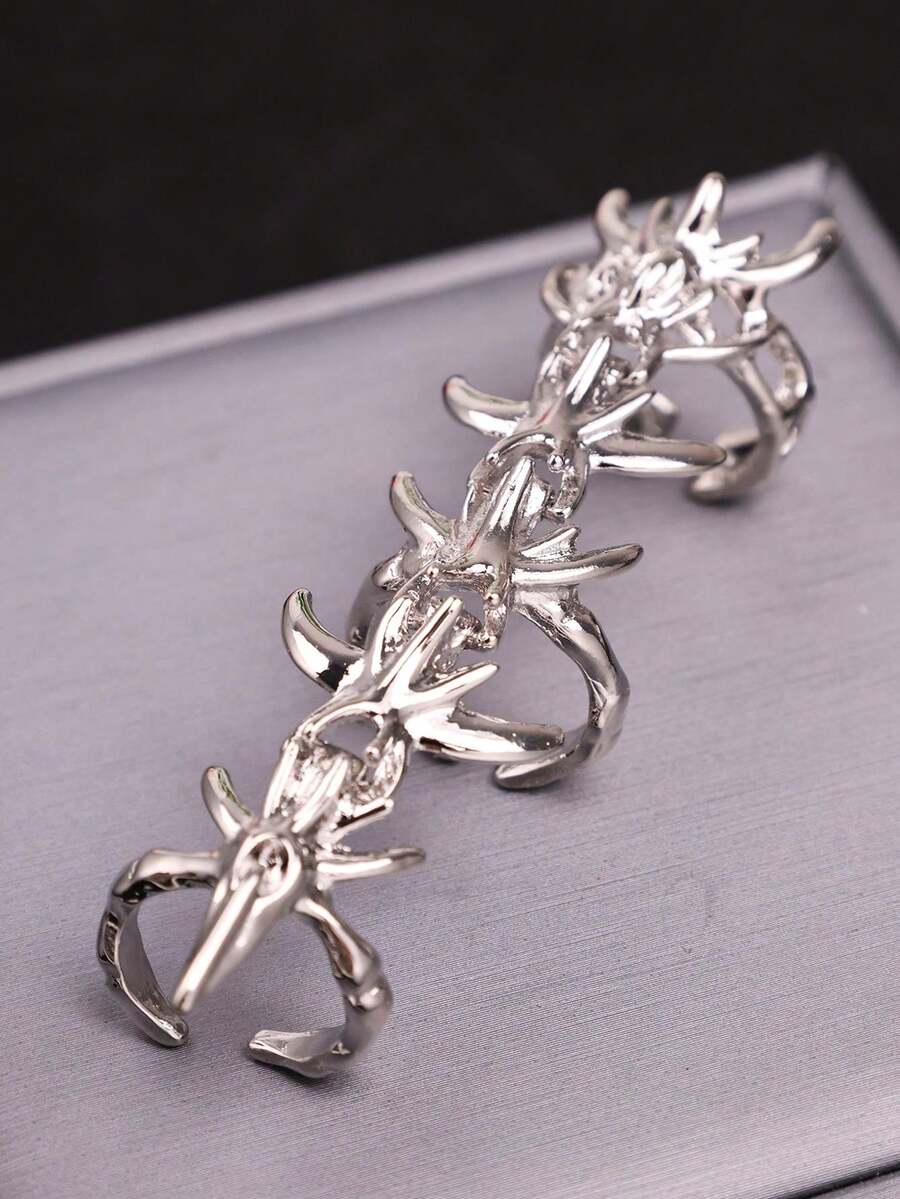 1pc Punk Fashion Hip Hop Minimalist Unique Gothic Thorn Joint Ring, Men's Daily Holiday Party Wear Jewelry - Multicolor - View 1