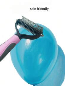 Large/Small Pet Dematting Comb, Double Sided Dog Grooming Rake Brush For Dogs & Cats, Stainless Steel Blades, Non‑Slip Handle Pet Shedding Tool,Dog Rake Brush ,Cat Dematting Tool,Double Sided Pet Grooming Rake,Remove Matted Fur,Pet Hair Knot Cutter - Multicolor - View 12