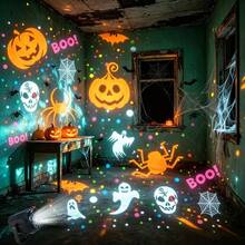 1PC Indoor Seasonal Lighting Equipment, USB Projection Light, Dynamic Halloween And Christmas Projection, Suitable For Bedrooms And Holiday Parties, Preferred For Holiday Gifts - Black - View 6