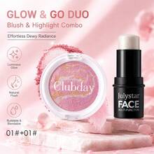 Blush & Highlight Duo Cosmetic Kit, Healthy Glowing Complexion Creator, Lightweight Non‑Greasy Texture, Long‑Lasting Comfortable Finish, Meets Diverse Makeup Demands From Fresh Daily Look To Gorgeous Party Glamorous Styling. - Set - View 6