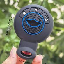 Premium Silicone Key Fob Cover For BMW MINI 3-Button Round Smart Key, Anti-Drop Scratch Dust Protective Case Fit R55 R56 R57 R58 R59 R60 R61 F55 F56 F57 Keyless Entry Remote, Soft Durable Skin-Friendly Material, Precise Cutouts - A - View 7