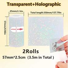1/2 Roll 57mm X 3.5m Continuous Colored Self-Adhesive Thermal Printing Paper, Holographic Laser Thermal Label Paper Suitable For Mini Meow Machine/Ailibear Color Wrong Question Printing Sticker Paper Roll, Self-Adhesive Label Photo Paper - 57mm Printing Paper - View 24