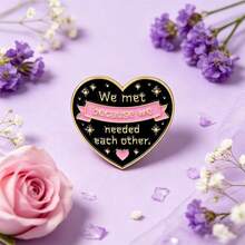 Sweet Friendship Love Enamel Pin, "We Met Because We Needed Each Other" Lapel Badge For Backpack Jacket Decor, Warm Sentiment Theme Gifts Men Women - Multicolor - View 7