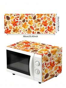 1pc 35x90cm Autumn Microwave Dust Cover, Polyester Material, Maple Leaf, Pumpkin, Berry, Sunflower Pattern, Dust-Proof And Stain-Resistant, Suitable For Kitchen, Bedroom, Garden Decoration, Perfect Thanksgiving Gift - Multicolor - View 14