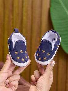 Infant Soft Sole Comfortable Cloth Shoes, 0-6-12 Months, Casual Walking Shoes, Suitable For Spring And Autumn, 0-1 Year Old Boys And Girls - Blue - View 2