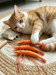 Dynamic Shrimp-Shaped Interactive Hunting Cat Toy, Toy, Can Be Patted And Bitten, For Kittens And Adult Cats, Intellectual And Boredom Relief, Pet Supplies And Accessories, - Multicolor - View 2
