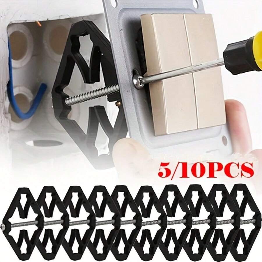 5/10Pcs Wall Switch Box Repairer With Screws, Electrical Outlet Box Repair Bracket, Wall Mounted Socket Cassette Fixing Support Tool For Broken Junction Box - Diamond - View 1