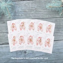 10pcs Pink Ribbon And Cherry Blossom Keychain Set, Paired With Inspiring Pink Butterfly Ribbon Motivational Greeting Cards, Positive And Encouraging Gift For Women During Breast Cancer Awareness Month, Suitable For Bags, Pendants, Keychains, October Accessories And Christmas - Multicolor - View 8