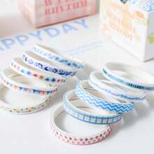 100 Rolls Boxed Slim Washi Tape Set, Fresh Floral Plaid & Text Patterns, Easy Tear & Stick, Scrapbook Border Decoration Material, DIY Collage Stickers, Multi-Color Artistic Decorative Tape - A - View 9