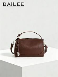 BAILEE Simple And Stylish Faux Leather Shoulder Bag With Detachable Metal Embellishments And Straps, Perfect For Outfits And As A Gift. - Multicolor - View 2