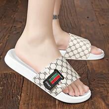 2026 Spring/Summer Korean Style Men's Personalized Print Slide Sandals, EVA Quick-Dry Soft Sole Roman Pattern Non-Slip Wear-Resistant, Fashionable Versatile Slippers For Bathroom, Home, Outdoor And Beach - White - View 5