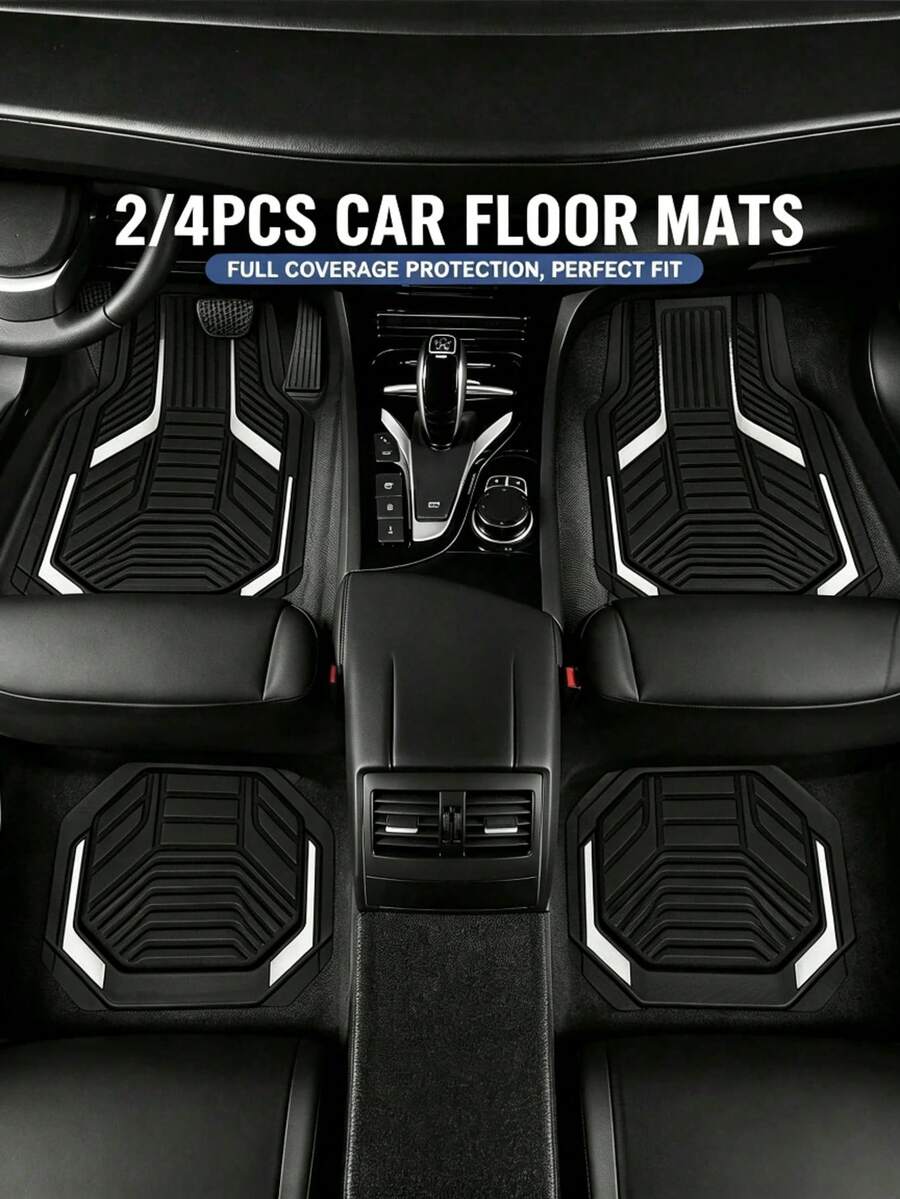 2/4Pcs Crystal Velvet Car Floor Mats, Non-3D Design, Anti-Slip Anti-Dust Interior Car Mats, Fits Most Car Models - A - View 1