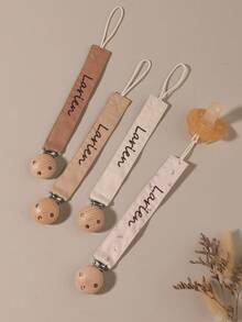 4pcs Personalized Pacifier Clips, Cute Polka Dot Print Customized Pattern, Universal Pacifier Clips, Personalized Gift - Multicolor - View 7