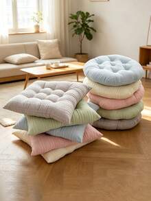 1PC Ultra‑Soft Seat Cushion With Lumbar Support, Non‑Slip Backrest Pad For Office, Patio & Dining Chairs, Comfort Seat Pad Ideal For Elderly, Office Workers, Students, Perfect Back‑To‑School & Christmas Gift For Home Desk Use - Ins-style Solid Color Macaron Seat Cushion - View 11