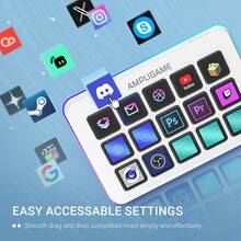 AmpliGame Gaming Controller With 15 Shortcuts For OBS Streaming Studio With Macro Keys, Trigger Actions, PC Media RGB Controller For Content Creation/Office Work-FIFINE D6 (Global Version) - View 4