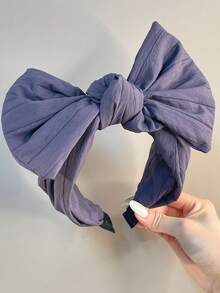 1pc Purple Oversized 3D Bow Wide Headband For Women, Hair Accessory For Washing Face And Daily Wear - Multicolor - View 2