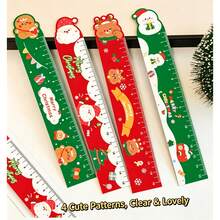 2/1pc Christmas Cartoon Magnetic Ruler, 15cm Multi-Functional Bookmark Straight Ruler, Cute Santa Claus Snowman Gingerbread Man Pattern Student Measuring Ruler, Ideal Back To School Christmas Gift - Multiple Styles - View 8