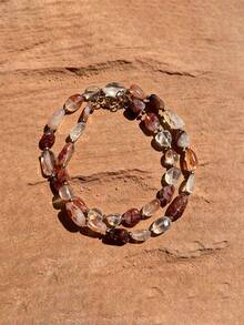 Natural Fire Crystal Necklace - Jewelry With Courage And Crystal Healing Properties For Women; Simple And Elegant Birthday Gift - Fire Quartz - View 2