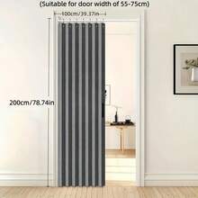 1pc Foldable Louvered Windproof Partition Curtain, Includes Hooks And Storage Strap, Suitable For Living Room, Bedroom And Kitchen, Easy Care Design, Bedroom Partition Curtain, Moisture-Proof, Easily Achieve Home Privacy - Door Curtain - View 19
