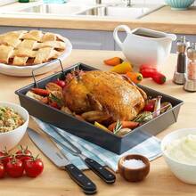 Roasting Pan With Rack - 9.5 Inch - Gray - View 3