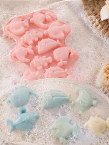 12-Cavity Ocean Animal Silicone Soap Mold, 3D Handmade Soap Making Mold, Suitable For DIY Soap, Aromatherapy Candles, Plaster And Craft Projects - A - View 4