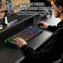 ATTACK SHARK Keyboard Gaming R98 HE 8000Hz Berkabel dengan Efek Hall, Pemicu Cepat 0,005mm, Tata Letak 98%, Jarak Aktivasi yang Dapat Diatur, Sakelar Magnetik yang Dapat Diganti Panas, Driver Web, Pencahayaan RGB, Tutup Tombol Serat Karbon - View 9
