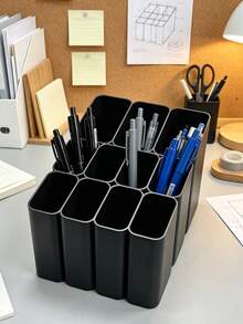 This 11-Compartment Multi-Functional Storage Box/Tray Is An Essential Item For Home And Office Desk Organization. It's A Practical Little Tool For Storing Items Such As Makeup Brushes, Pens, And Electronic Products. - Multicolor - View 8