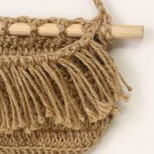 3-Tier Bohemian Style Wall-Mounted Hand-Woven Natural Rope Storage Basket, Rustic Hanging Fruit Vegetable Organizer, Space Saving Multi-Functional Macrame Decor For Kitchen Pantry Bathroom Entryway - Multicolor - View 10