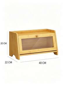 Bamboo Bread Box For Kitchen Countertop, Large‑Capacity Bread Keeper With Clear Window, Dust‑Proof Moisture‑Resistant Storage Bin Keeps Bread & Pastries Fresh, Perfect For Home Kitchen, Pantry, Families & Baking Lovers - Multicolor - View 12