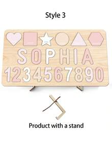 Personalized Wooden Name Puzzle, Handmade Pattern Name & Number Puzzle, Colorful Smooth Cut Blocks, Natural Solid Wood Rectangular Puzzle Board, Customized Personalized Name Engraved Design, Christmas Gift For Teens, First Birthday Gift. Suitable For Home Game Room Indoor Games, Suitable For Boys, Girls, Teens Sensory Learning Tools. - Multicolor - View 16