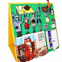 hoojojo 18Pcs Felt Storytelling Set, The Tiger Who Came To Tea Felt Story Board, Interactive Storytelling Props, Role-Playing Drama Activity Supplies, Reading Learning Teaching Aid, Classroom Interactive Game, Back-To-School Supplies - Multicolor - View 7