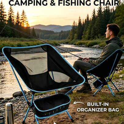 Lightweight Foldable Moon Chair, Portable Large Camping Lounge Chair, Collapsible Outdoor Space Chair, Suitable For Camping, Hiking, Beach, Picnic, Backyard, Travel, Patio, Garden, Heavy-Duty Folding Lounge Chair For Outdoor Adventure