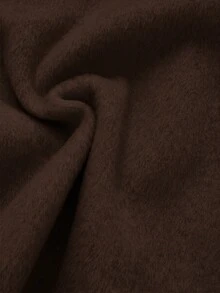 優雅休閒寬鬆女款羊毛冬季夾克，女款冬季大衣 - 棕色 - 查看 10