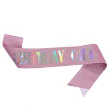 1pc Rhinestone Decor Birthday Party Crown And 1pc Sash Set, Blue Glitter Sash Decoration, For Girls Birthday Party,Christmas - Sky Blue - View 7