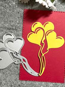 Heart-Shaped Balloon Metal Scrapbook Embossing Die Cutting DIY Photo Album Greeting Card Punching Mold Birthday - C-Silver - View 3