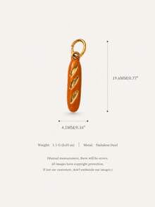 1pc Gold Snack Pendant, Drip Oil Exquisite Style, 18kpvd Gold Plated 316 Stainless Steel Material, Waterproof And Fade-Resistant, Suitable For Daily DIY Necklace, Bracelet, Keychain, Earring, Phone Chain, Leather Bag Buckle And Other Different Accessories, Suitable For Handmade Store DIY, Factory Semi-Processed Production And Other Scenarios. - Multicolor - View 4