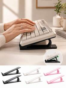 2pcs Minimalist Ergonomic Keyboard Stands, Sturdy And Durable, Adjustable Tilt Angle Design, Effectively Relieve Hand Fatigue, Suitable For Students, Office, Remote Work And Home Use, Convenient For Desktop Storage, Practical Computer Accessories, Great Gift Choice For Back To School And New Year - A - View 4