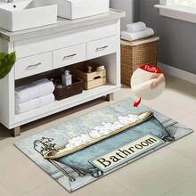 1pc Tub Pattern Design Microfiber Bath Mat,Non-Slip And Soft Bathroom Floor Rugs,Doormat,Water Absorption Mat,Machine Washable,Low Pile,TPR Backing,Knit Fabric,For Bedroom,Kitchen,Entryway,Indoor Use,Accessories & Home Decor,Perfect New Home Gift - B - View 4