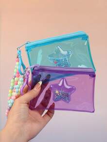 Fashion Star PVC Quicksand Color Transparent Color-Changing Bag, Card Holder, Red Envelope Pouch, Earphone Case, Zipper Small Wallet Pendant - Multicolor - View 9