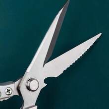 1pc Household Scissors, Thickened Stainless Steel Material, Multi-Function Heavy Duty Scissors, Suitable For Outdoor/Kitchen Use - A-silver - View 4
