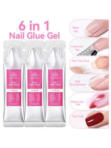 BORN PRETTY 15g 6-In-1 Nail Gel Polish, Multi-Function Clear Soak-Off Base Coat & Top Coat, UV Extension Watercolor Nail Art - 1 Set - View 9