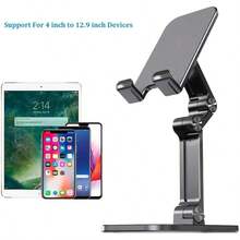 Adjustable Folding Desktop Phone Stand, Suitable For Taller Phone Models. Compatible With Smartphones And Tablets With Heights Between 11.94 Cm And 33.02 Cm. Available In Black, White, And Green. Ideal As A Birthday Gift, Home Gift, Or Gift For Friends. Strong Weight-Bearing Capacity, Perfect For Holding Phones. - New Arrival - View 6