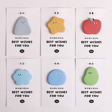 30 Sheets/Pack Fun Candy Bean Cartoon Face Sticky Notes, Cute Funny Shaped Colorful Memo Pads, Adorable Self-Stick Note Pads For Students Office Party Favor Stationery Supplies - 30 Sheets - View 4