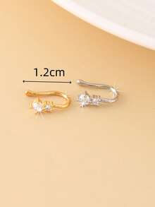 4pcs Minimalist Floral Micro-Inlaid Nose Clips, Non-Pierced Fake Nose Jewelry, Fashion Daily Wear Nose Rings (Unisex) - Yellow Gold - View 3