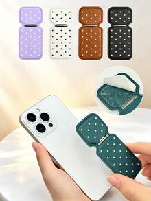 1 buah Dudukan Ponsel Mini Lipat Kulit Motif Polkadot, Penahan Ponsel Perekat Belakang, Braket Ponsel Lipat Portabel, Dudukan Meja yang Dapat Diatur Berbagai Sudut, Dudukan Stiker Ponsel Tipis dan Ringan, Aksesori Smartphone Universal, Tampilan Bebas Genggam, Desain Ukuran Saku yang Ringkas untuk Perjalanan, Kantor Rumah, dan Penggunaan Sehari-hari, Penahan Ponsel Praktis dan Modis - MultiWarna - View 4