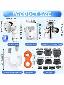 Handheld Sink Sprayer Set, Includes 1.5m Hose, Sprayer Bracket And Faucet Diverter, Sink Sprayer With Stop Function, Suitable For Bathroom And Laundry Sink - White Set - View 3
