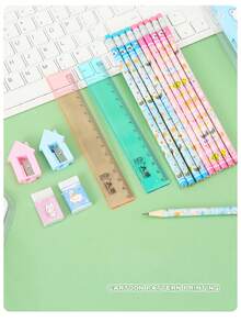 8pcs Pencil Stationery Set, Back To School Gift For Teenagers, School Supplies - A - View 15