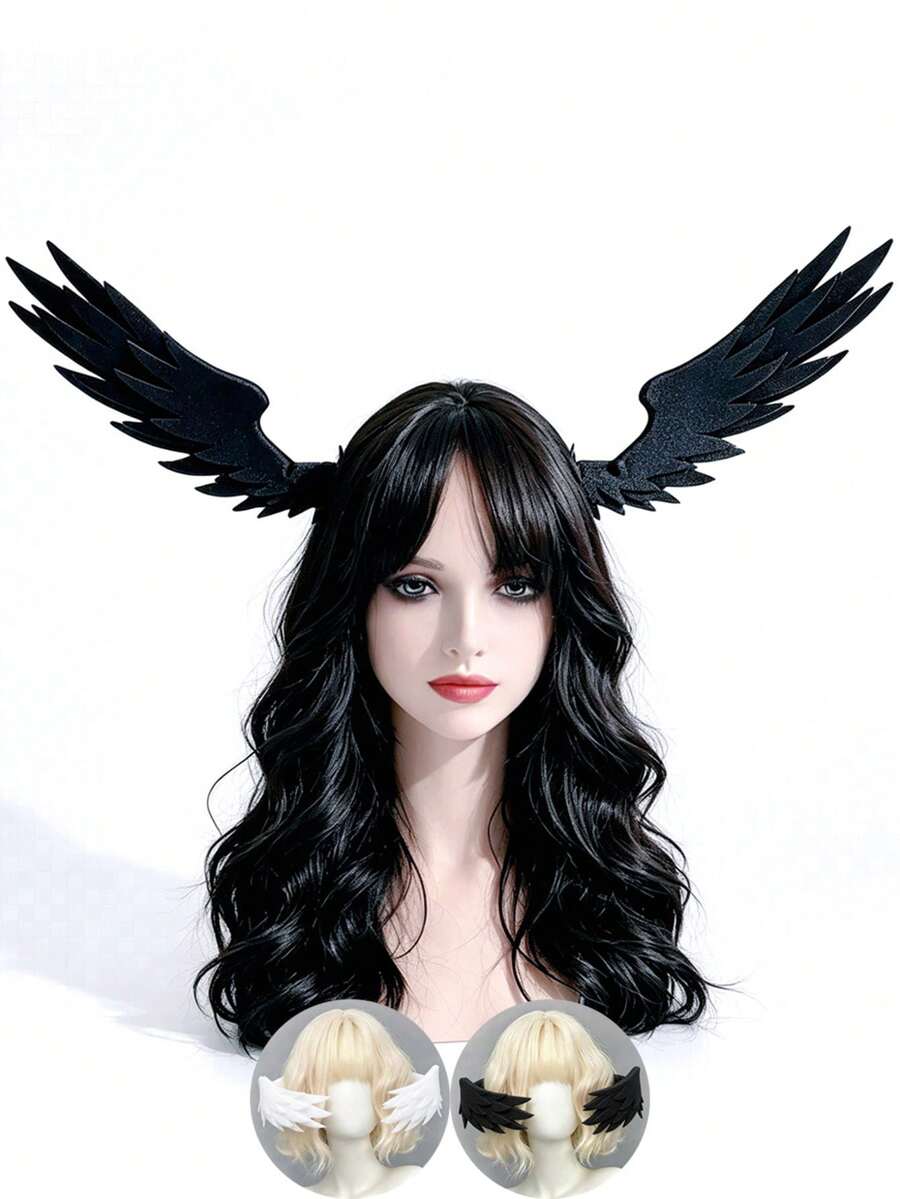 1 Pair Women's Robin Bird Feather Angel Wing Headpiece Hair Clips, Anime Cosplay Photo Prop, Holiday Costume Accessory, Halloween Gift, Party Gathering - Multicolor - View 1