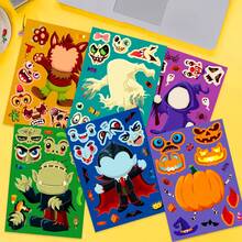 6pcs Halloween Monster Cartoon Sticker Set, Waterproof Removable Reusable Kids Craft Stickers, Vampire Mummy Pumpkin Cute Decorative Stickers, Party DIY Scrapbook Small Gifts, Suitable For Birthday, New Year, Valentine's Day, Easter, Children's Day, Back To School, Halloween, Thanksgiving And Christmas Gifts - Multicolor - View 5