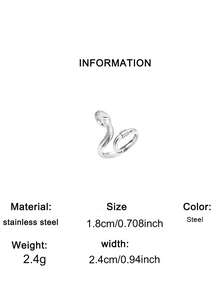 1Pc Open Ring,Winding Snake Shape With Embossed Texture,Vintage Cool‑Style Finger Ring For Men Women Street Shooting Party Holiday Gift Giving - Ring - View 10